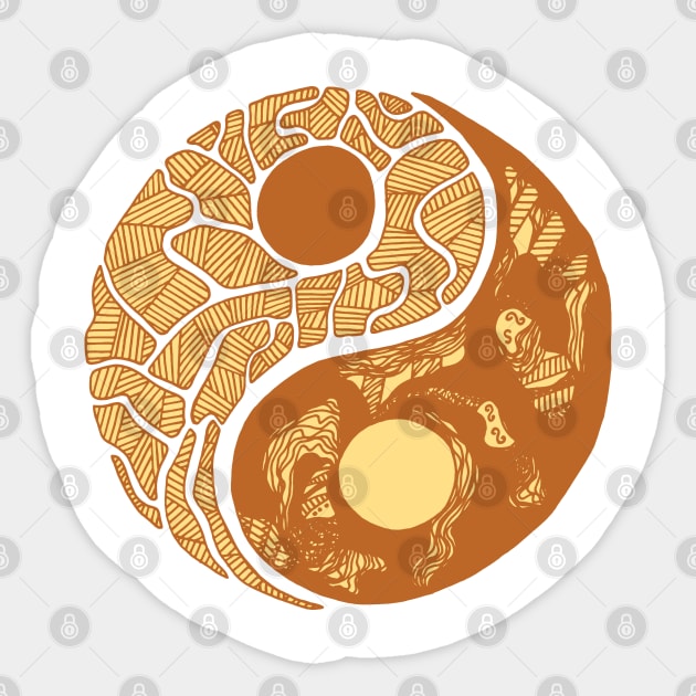 Terracotta Abstract Yin Yang Sticker by kenallouis